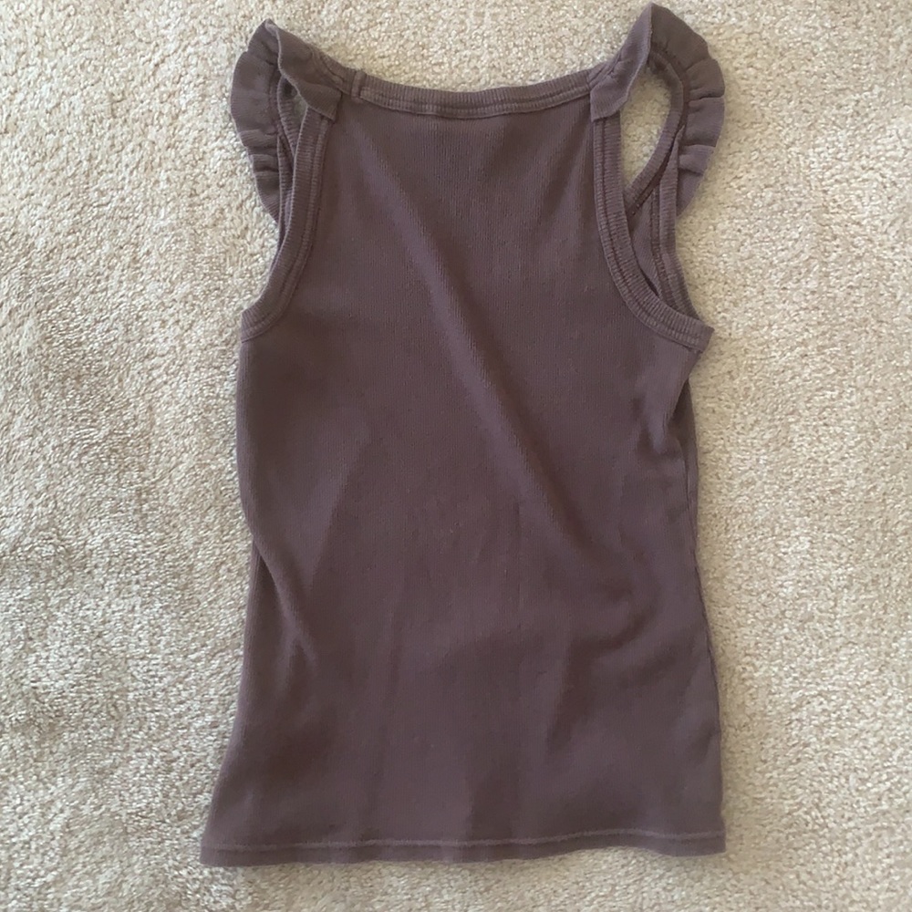 Elle Brown Ribbed Tank - Picture 2 of 3